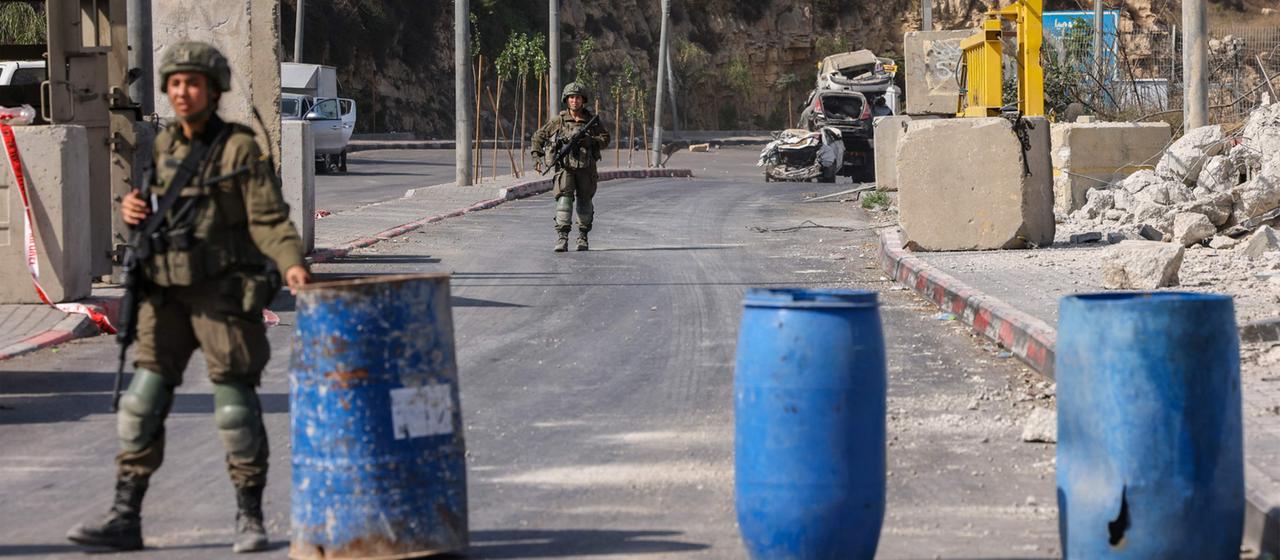 Ein Kontrollpunkt an der Stadtgrenze zu Hebron