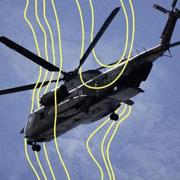 Transporthubschrauber Sikorsky CH53 im Überflug.