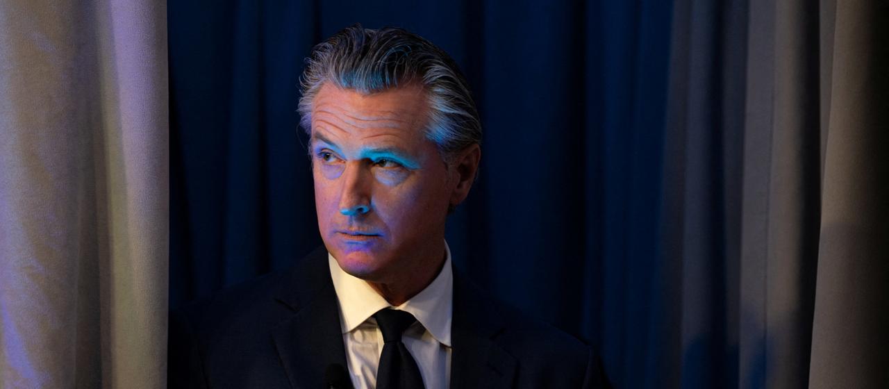 Der kalifornische Gouverneur Gavin Newsom  im Mayflower Hotel in Washington, D.C., USA.