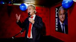 Geert Wilders nach der Bekanntgabe der Prognosen.