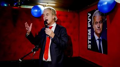 Geert Wilders nach der Bekanntgabe der Prognosen.