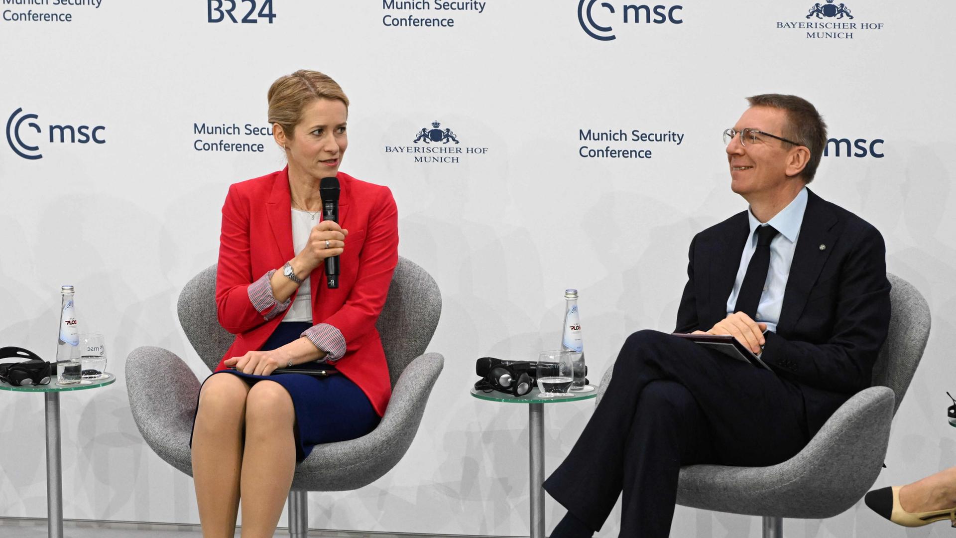 Kaja Kallas und Edgars Rinkevics auf der Münchner Sicherheitskonferenz | AFP