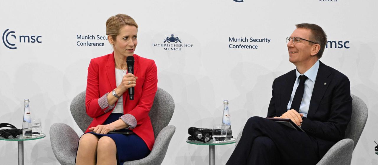 Kaja Kallas und Edgars Rinkevics auf der Münchner Sicherheitskonferenz