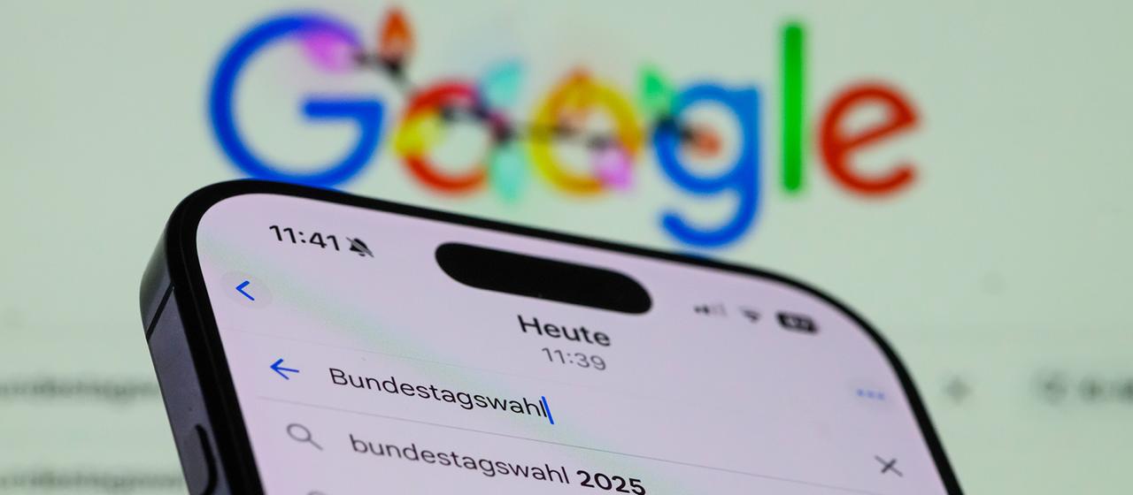Das Wort "Bundestagswahl" ist als Suchbegriff in der Suchzeile von Google eingegeben.
