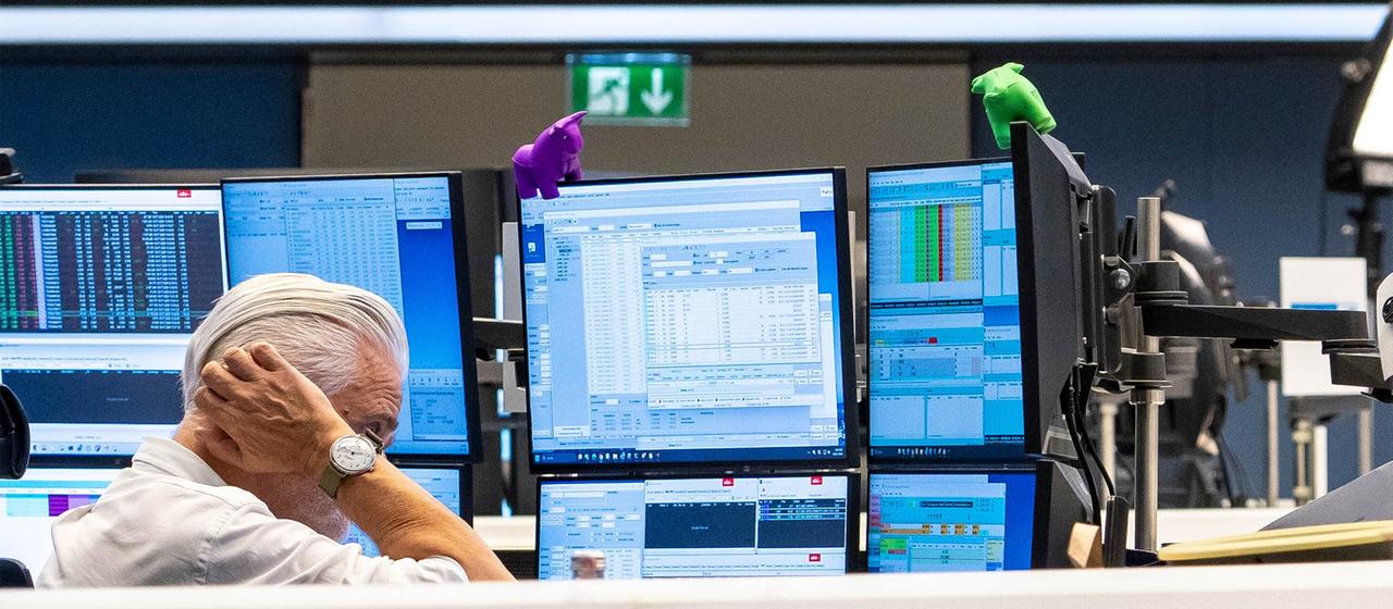 Händler an der Frankfurter Börse.