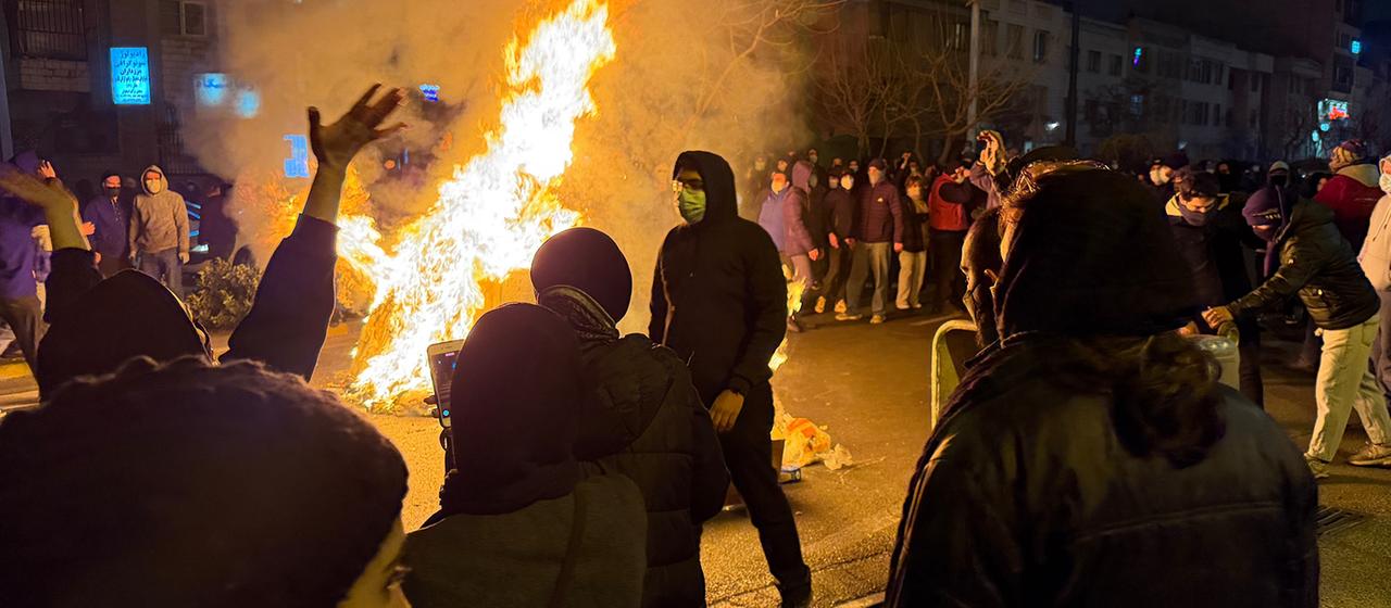 Das Bild soll Proteste in Teheran zeigen (Archivbild vom 9.1.2026)