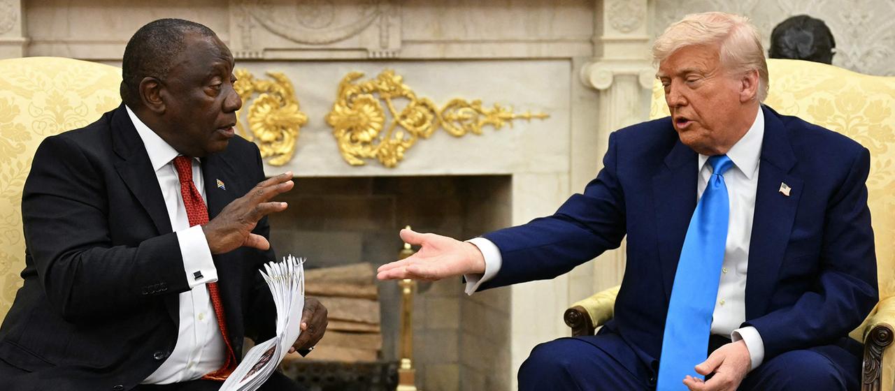Cyril Ramaphosa und Donald Trump bei einem Treffen im Weißen Haus.