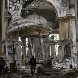 Die orthodoxe Verklärungskathedrale in Odessa nach einem Angriff.