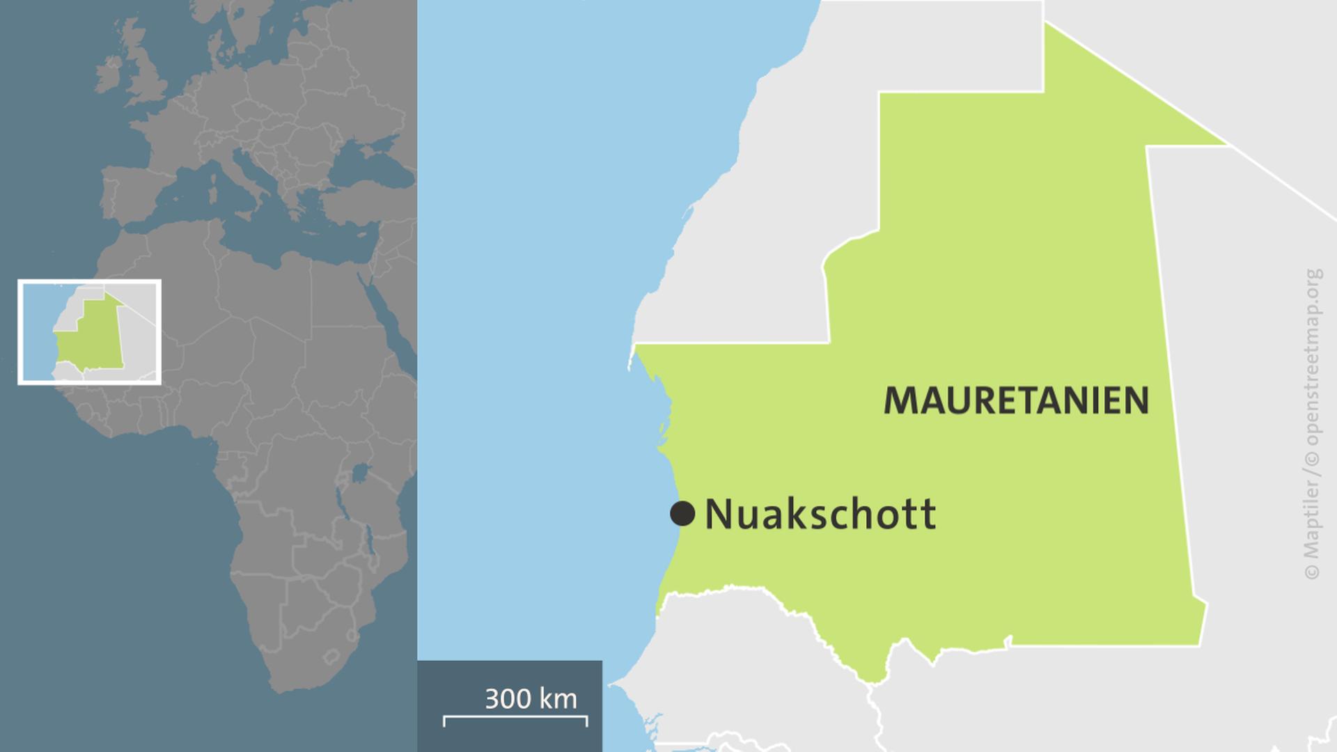 Karte Mauretanien mit der Hauptstadt Nouakchott | ARD-Aktuell