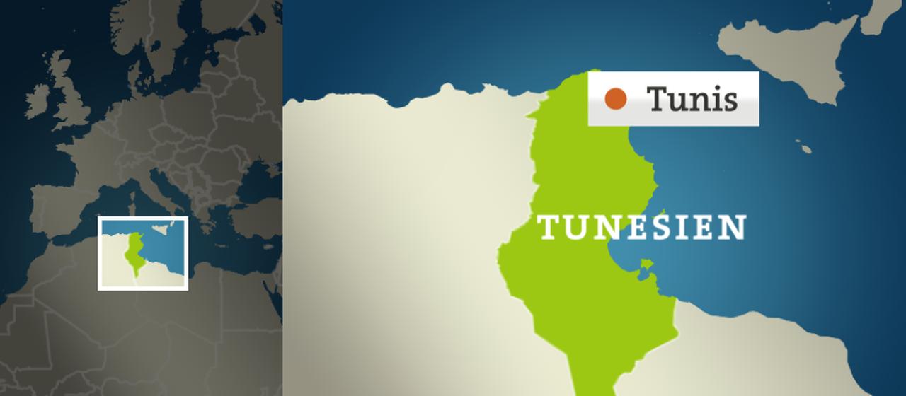 Die Karte zeigt Tunesien mit der Hauptstadt Tunis. | ARD-aktuell Die Karte zeigt Tunesien mit der Hauptstadt Tunis.
