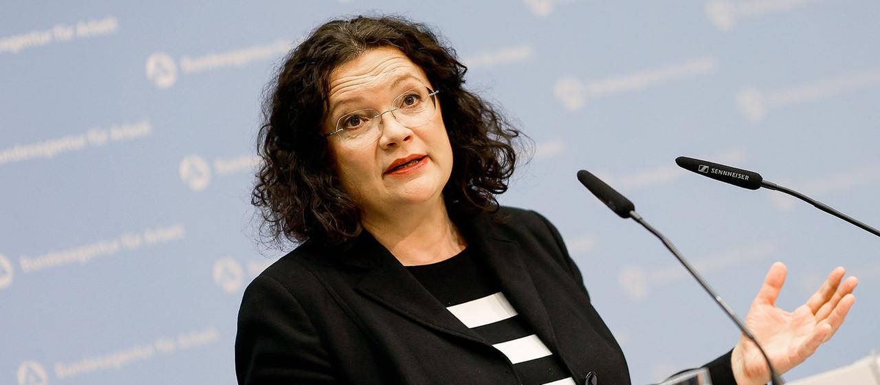 Andrea Nahles, Vorstandsvorsitzende der Bundesagentur für Arbeit