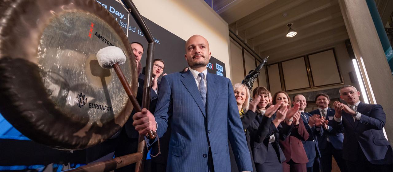 Michal Strnad, Inhaber des tschechischen Rüstungskonzern CSG beim Börsengang in Amsterdam