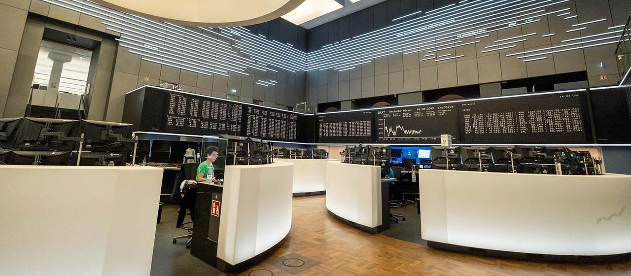 Börsenhändler an der Frankfurter Börse.