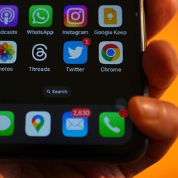 Ein Apple iPhone-Bildschirm zeigt die Threads-App neben der Twitter-App.