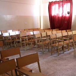 Leere Plätze für weibliche Studenten im Mirwais Neeka Institute of Higher Education in Kandahar (Afghanistan).