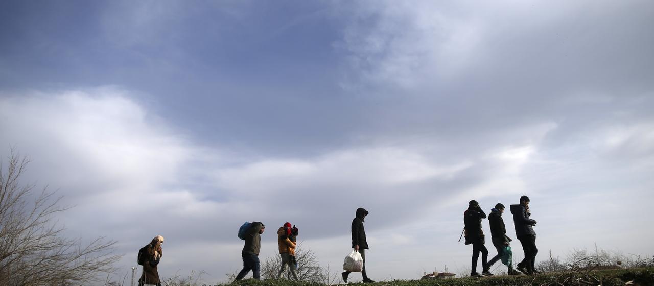 Flüchtlinge im türkisch-griechischen Grenzgebiet.