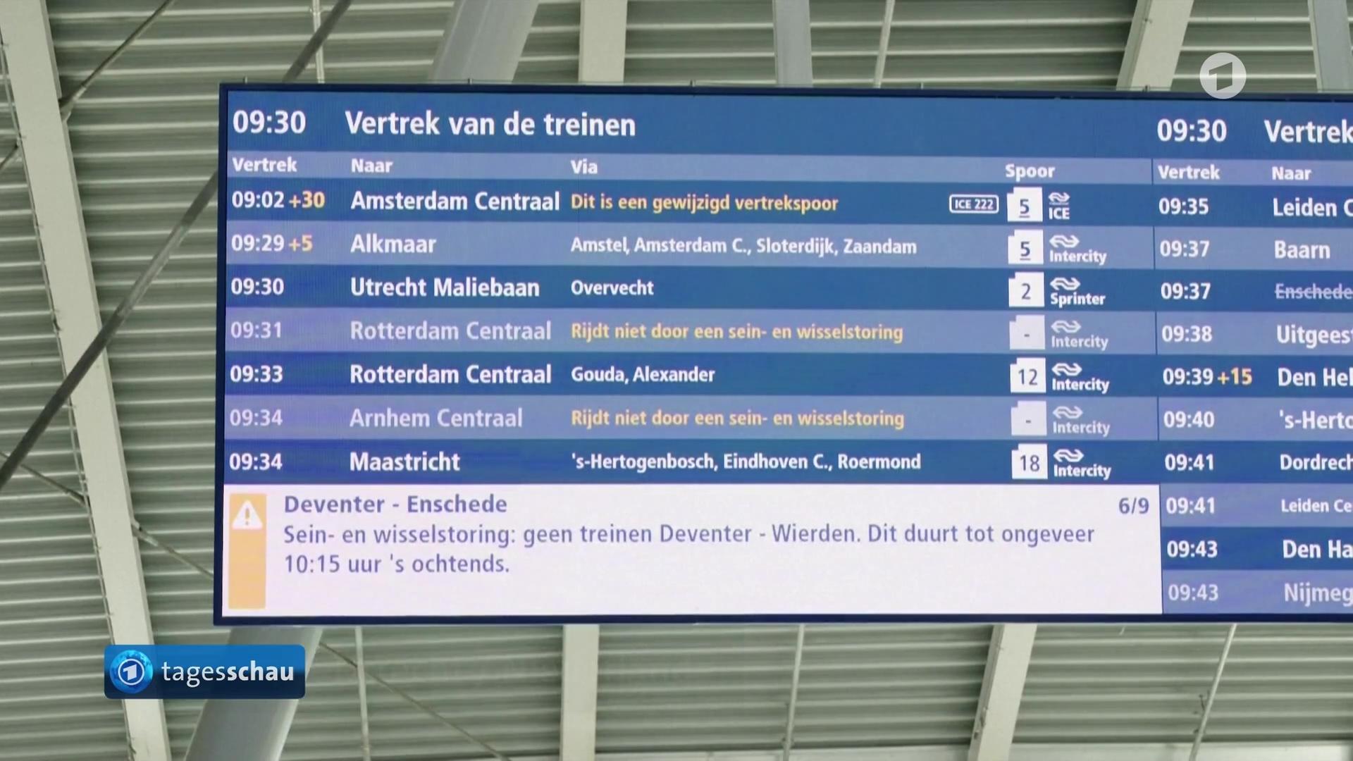 Teile des Bahnverkehrs in den Niederlanden durch mögliche Sabotage lahmgelegt