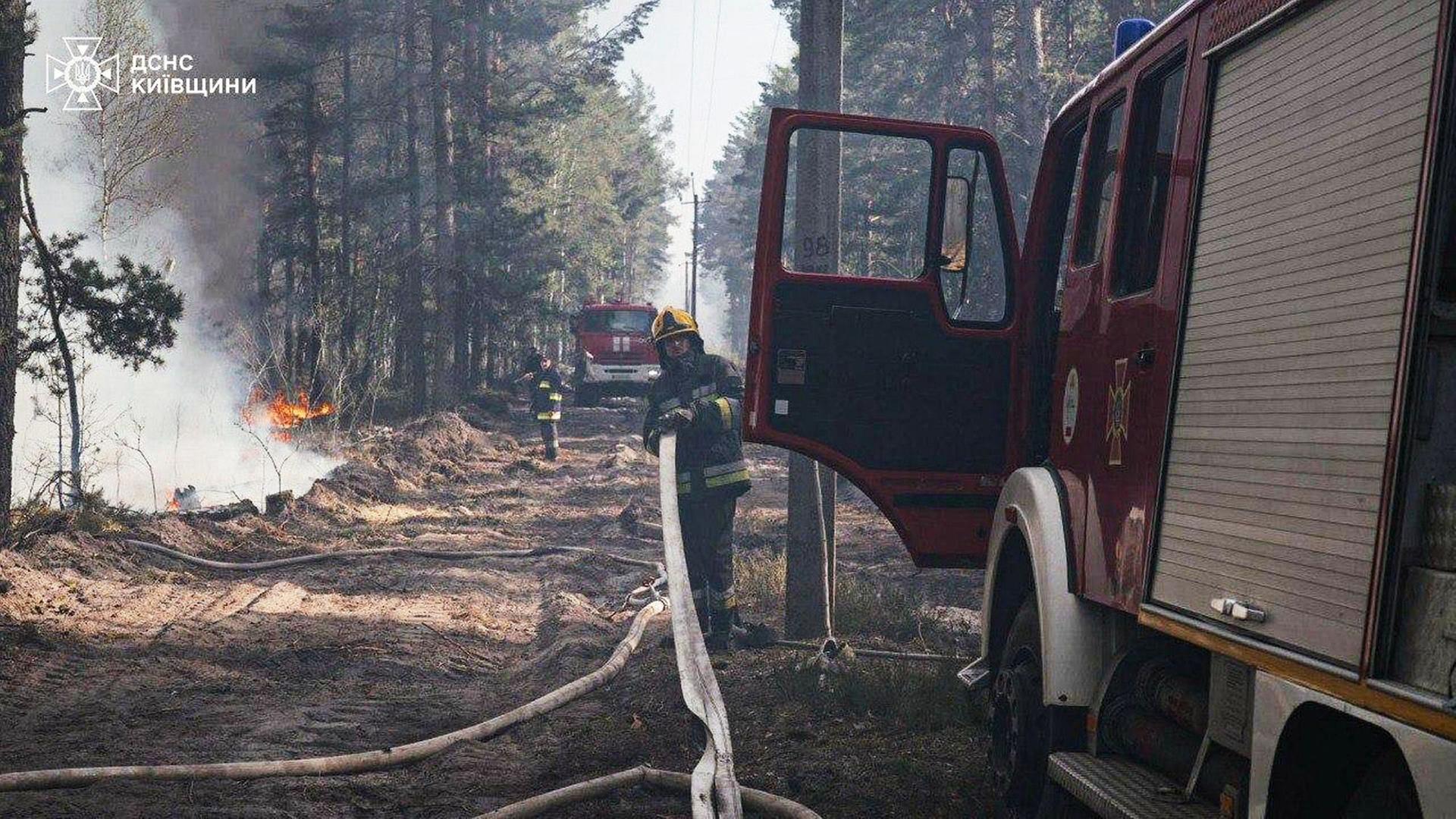 Feuerwehr kämpft gegen Brand in Tschernobyl-Sperrzone