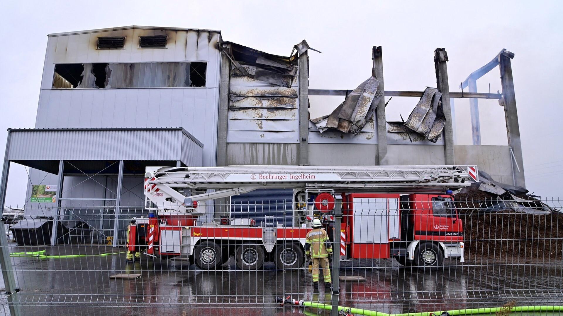 Lagerhalle der Reichenauer Gärtnersiedlung brennt in Singen