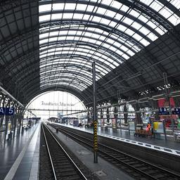 Leere Bahnsteige am Hauptbahnhof in Frankfurt am Main.