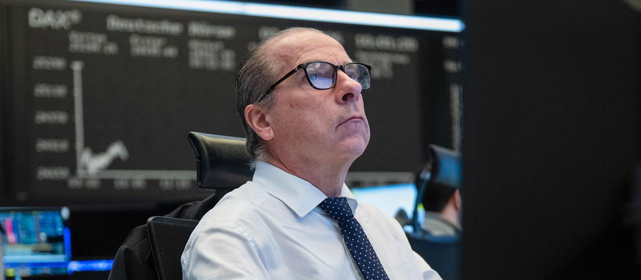Börsenhändler an der Frankfurter Börse.