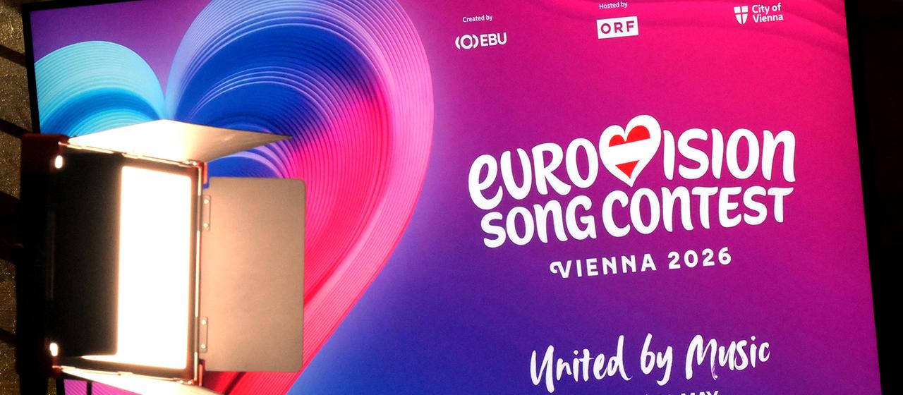 Das Logo zum Eurovision Song Contest (ESC) - Vienna 2026 | dpa Das Logo zum Eurovision Song Contest (ESC) - Vienna 2026