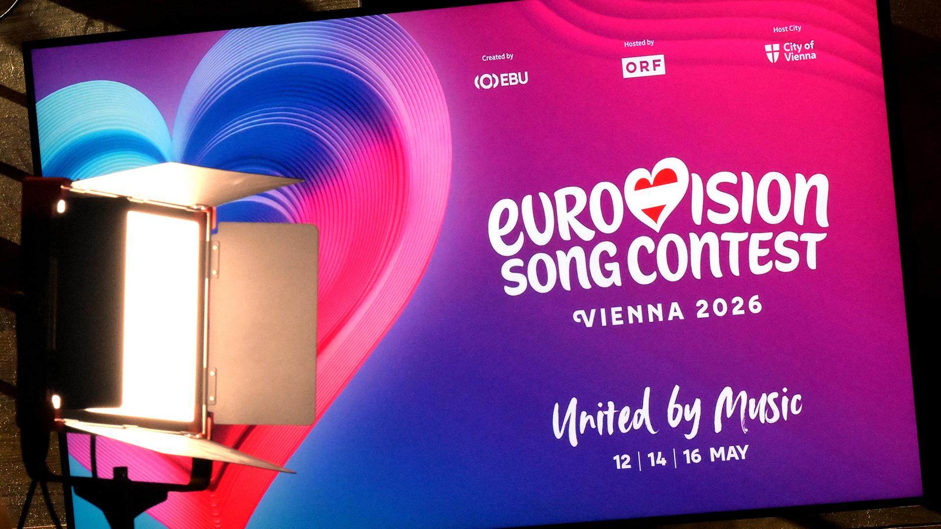 Das Logo zum Eurovision Song Contest (ESC) - Vienna 2026 | dpa