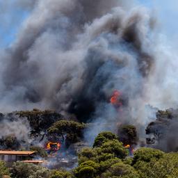 Rauch steigt von einem Waldbrand in Keratea, südöstlich von Athen (Griechenland) auf.