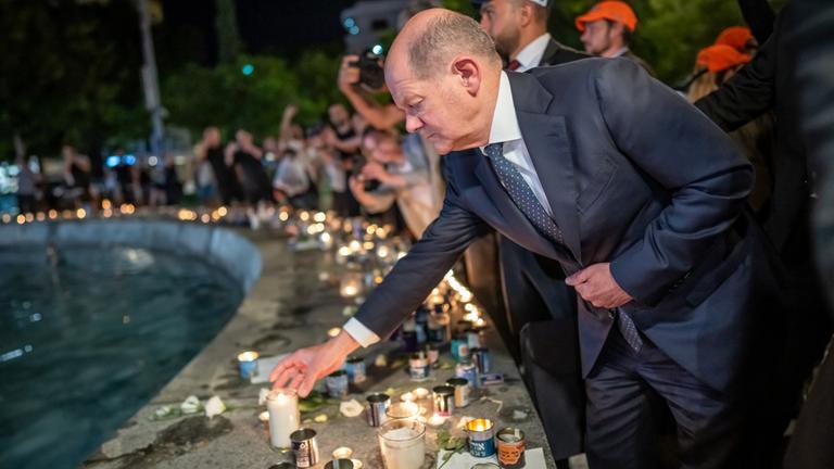 Kanzler Scholz bei seinem Solidaritätsbesuch in Israel.