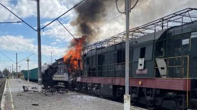 Drohnenangriff auf einen Bahnhof in Schostka (Pressestelle Ukrainische Eisenbahn)