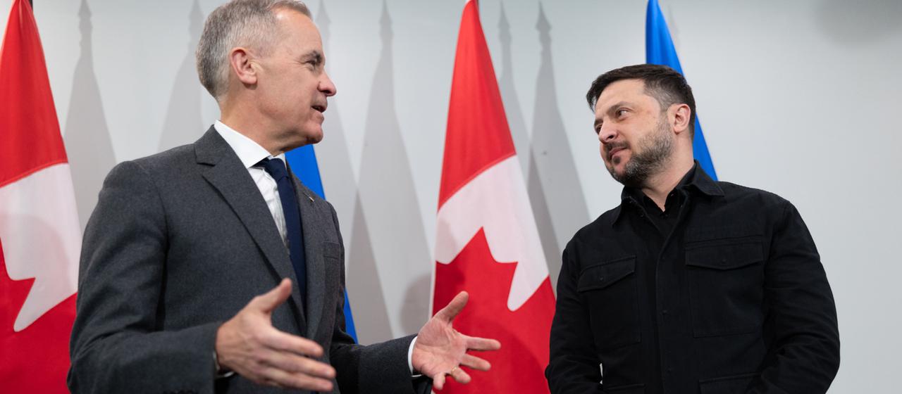 Mark Carney und Wolodymyr Selenskyj bei ihrem Treffen in Halifax