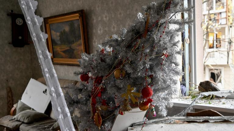 Zerstörte Wohnung in Charkiw