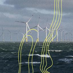 Blick auf den Offshore-Windpark Riffgat, 15 Kilometer nördlich der Insel Borkum