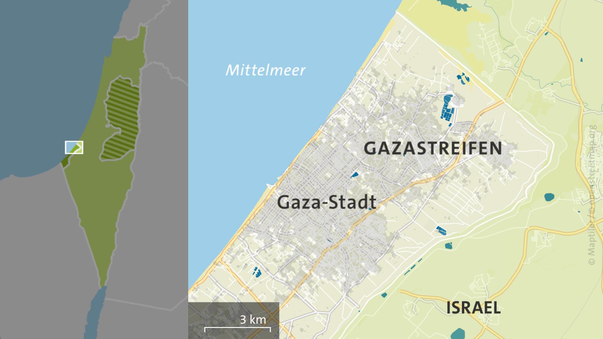 Karte: Gaza-Stadt, Israel | ARD-aktuell