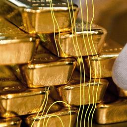 Gestapelte Goldbarren