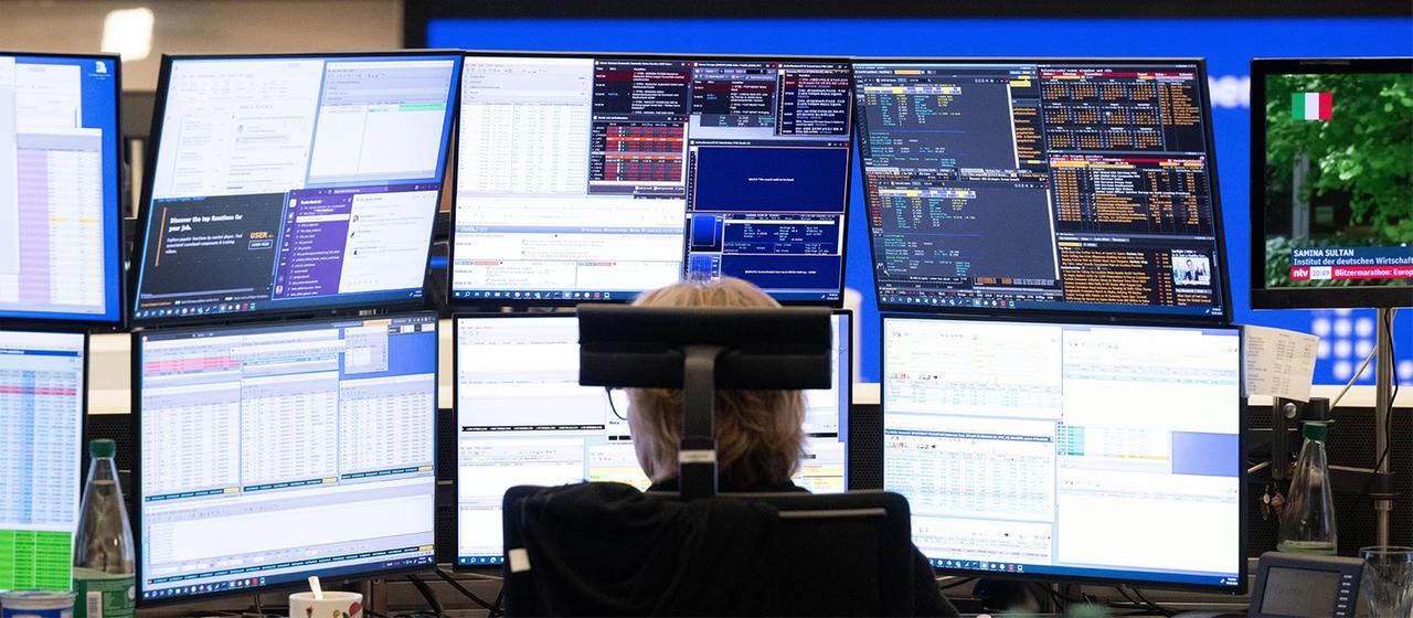Händler an der Frankfurter Börse.