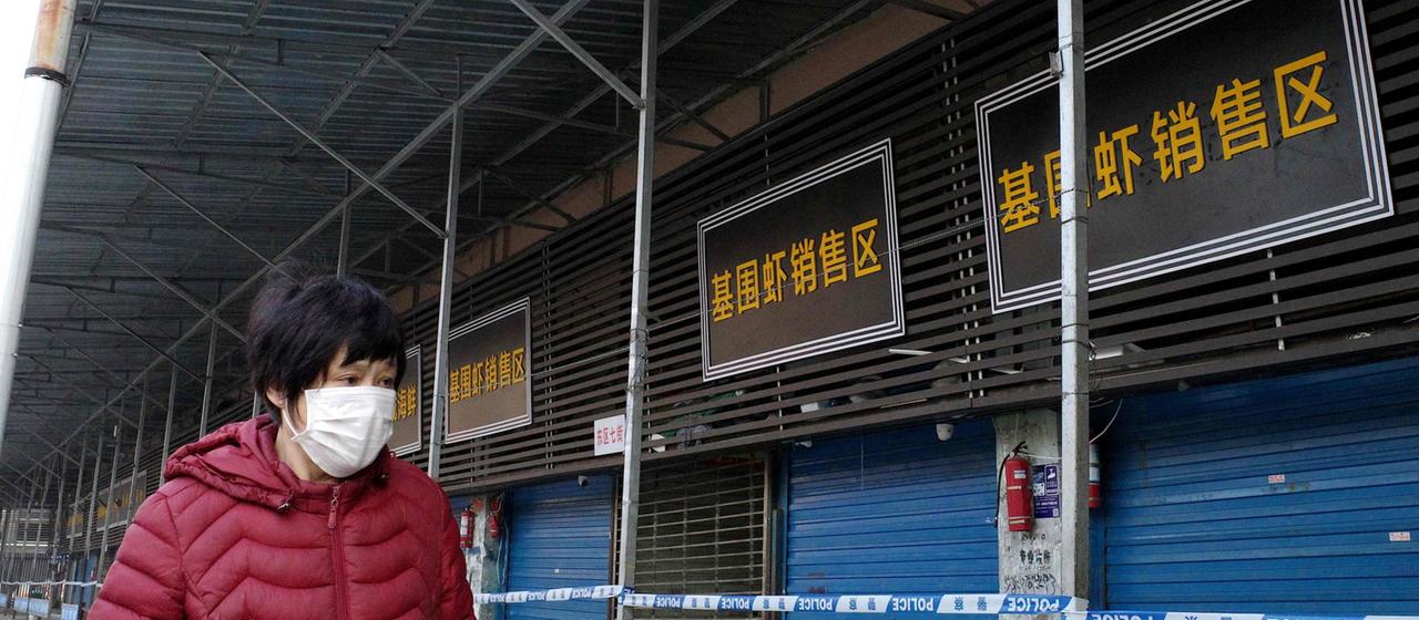 Geschlossener Wildtiermarkt in Wuhan (Archivbild aus dem Januar 2020)