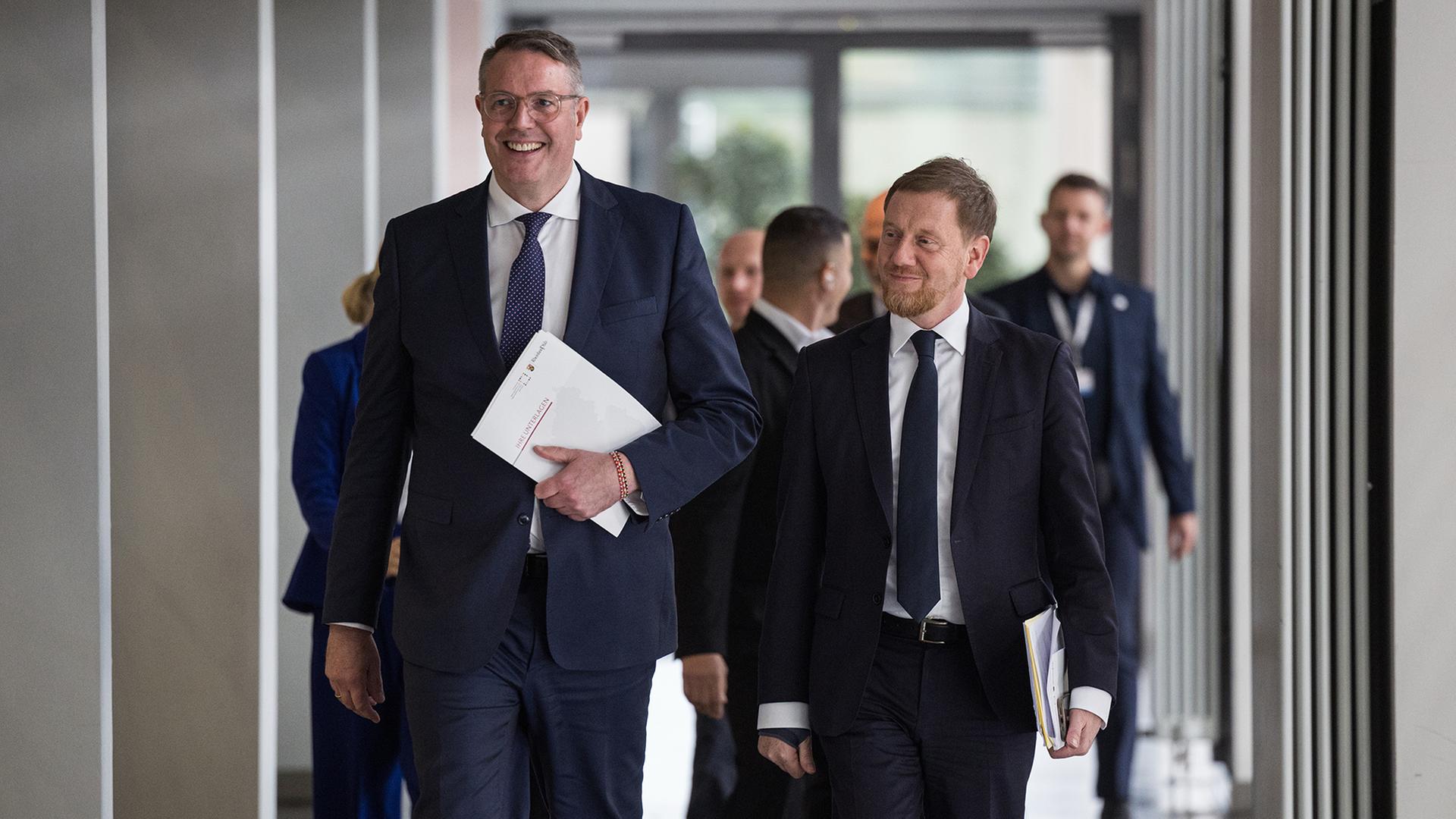 Alexander Schweitzer und Michael Kretschmer | dpa