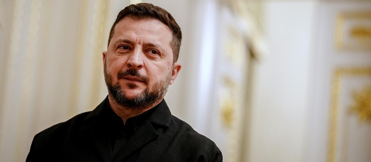 Wolodymyr Selenskyj, Präsident der Ukraine, im Präsidentenpalast in der ukrainischen Hauptstadt Kiew