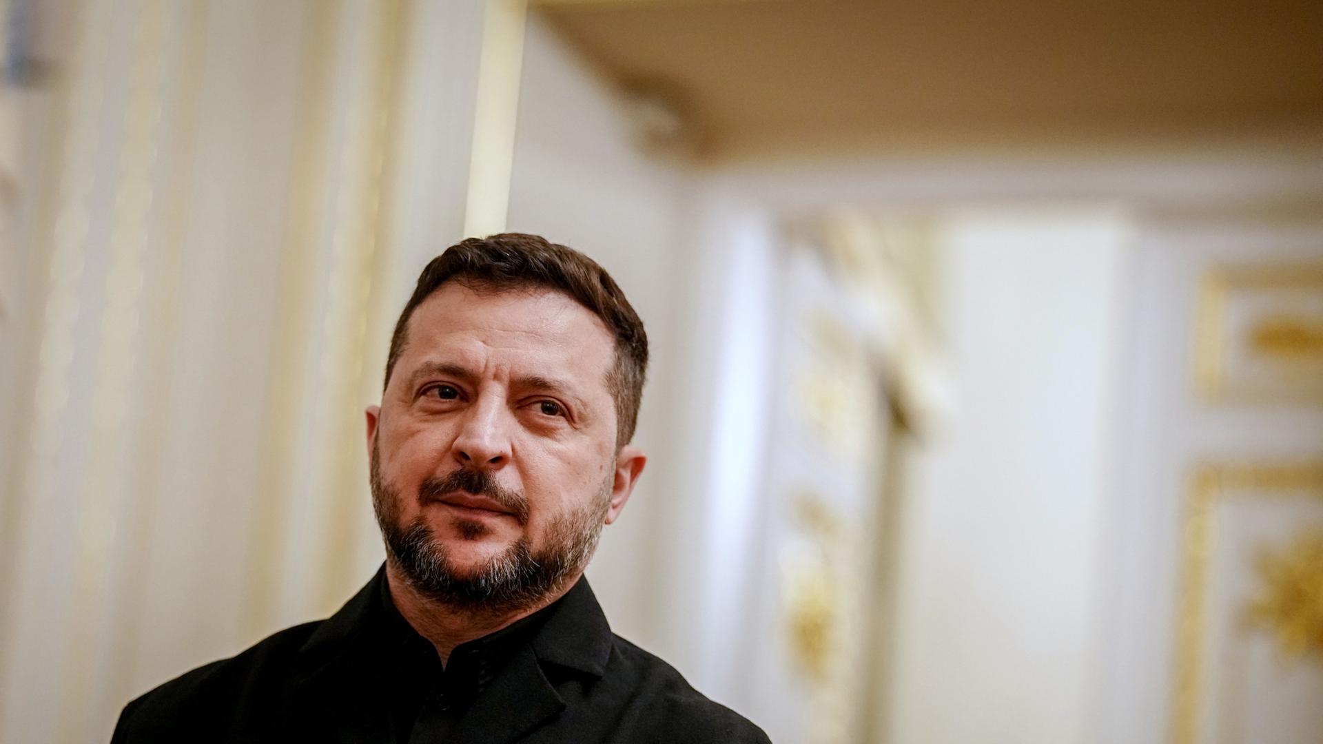Wolodymyr Selenskyj, Präsident der Ukraine, im Präsidentenpalast in der ukrainischen Hauptstadt Kiew | Kay Nietfeld/dpa