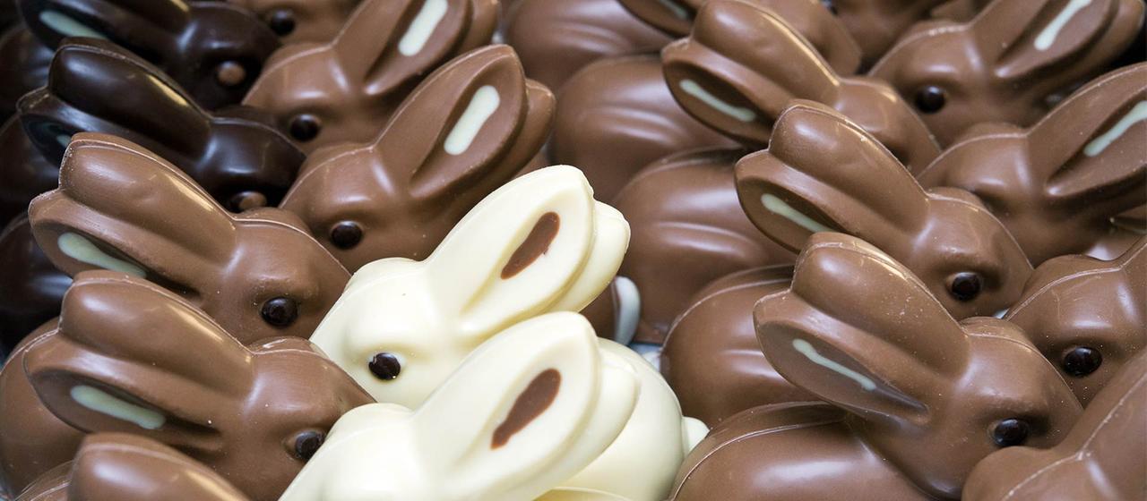 Osterhasen aus Schokolade.