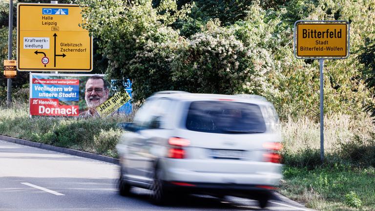 Das Ortsschild der Ortschaft Bitterfeld in Bitterfeld-Wolfen.