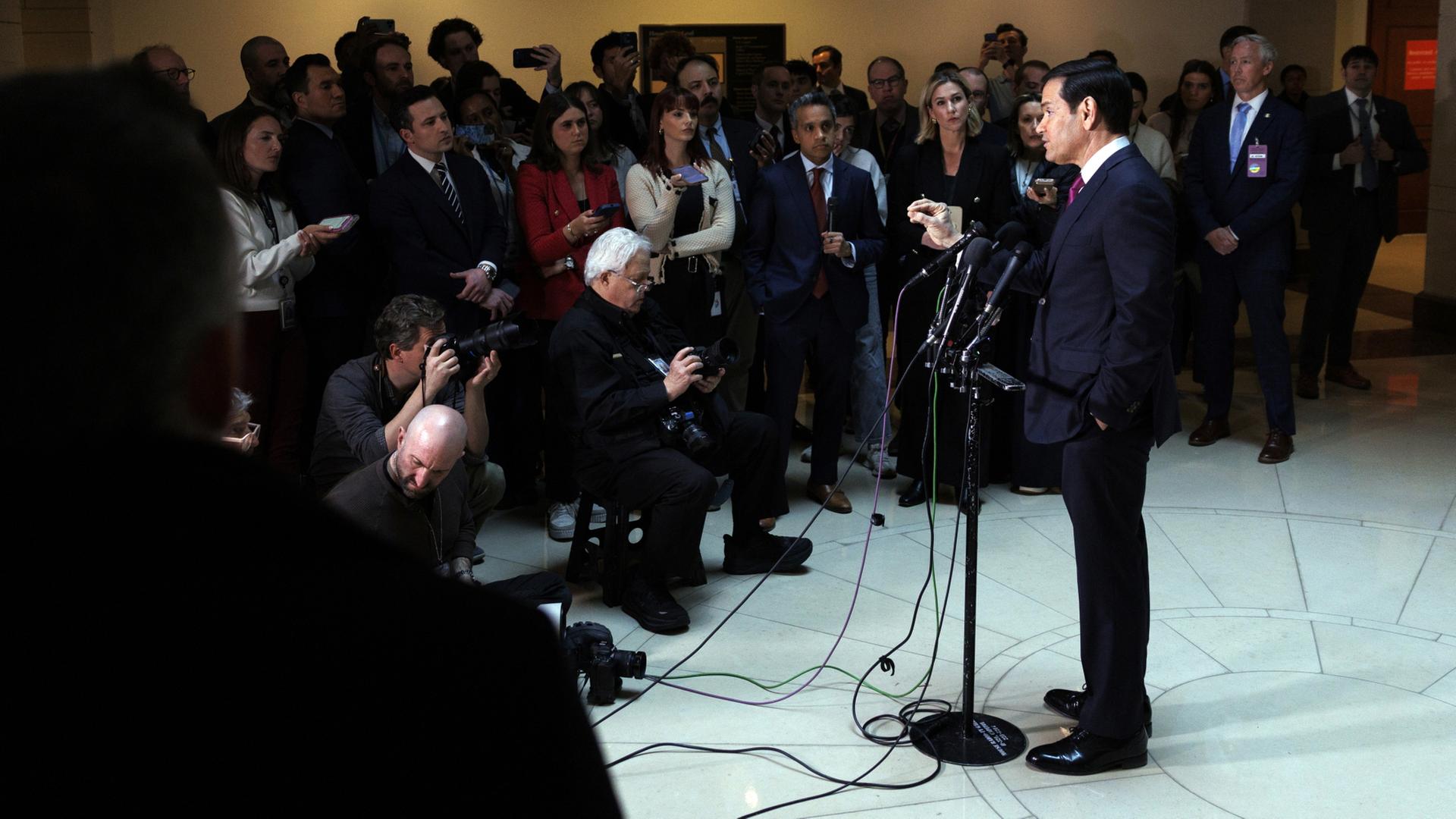 US-Außenminister Rubio vor der Presse | EPA