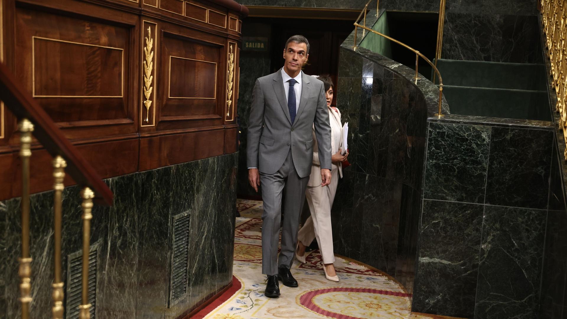 Pedro Sánchez trifft im spanischen Parlament in Madrid ein. | Eduardo Parra/Europa Press via A