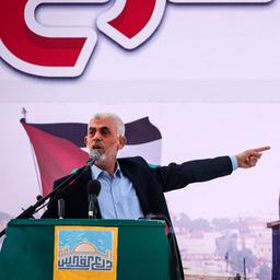 Jahia Sinwar hält eine Rede am 14. April 2023.