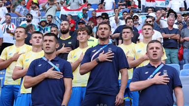 Mitglieder der ukrainischen Fußballteams bei Olympia