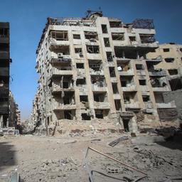 Zerstörte Häuser in der Stadt Duma, Ost-Ghouta