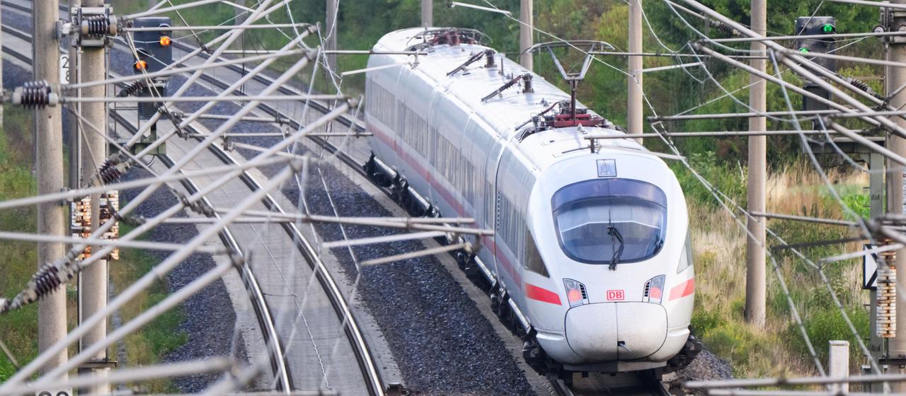 Ein ICE der Deutschen Bahn fährt durch den Landkreis Hildesheim