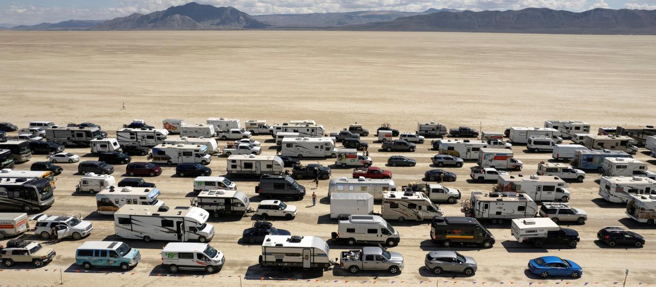 Teilnehmer des Burning Man Festivals