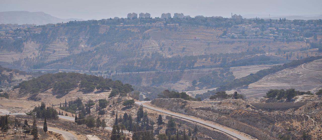 Blick auf ein Gebiet in der Nähe von Maale Adumim, Westjordanland